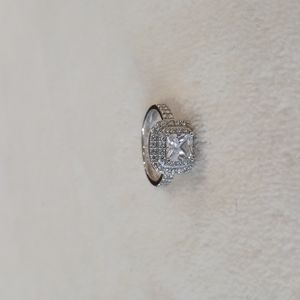 CZ Double Halo Engagement Ring